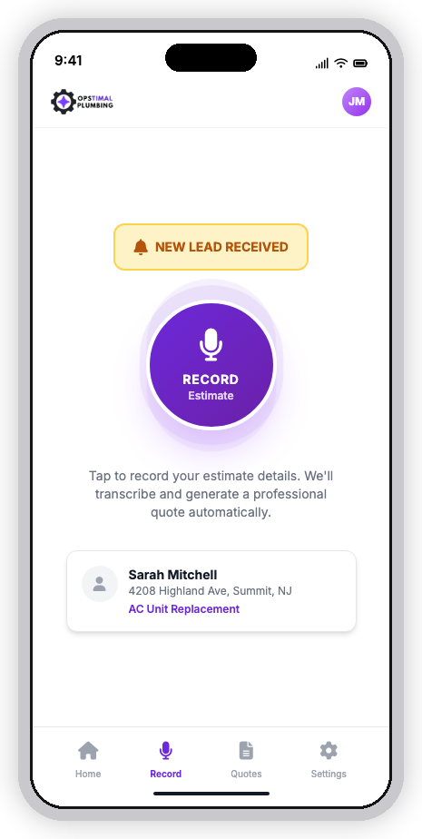 Tap & Talk - Record your estimate