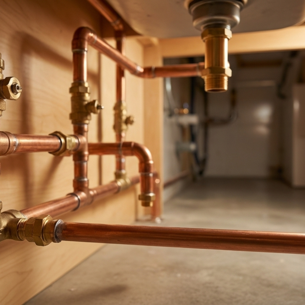 Plumbing pipes background